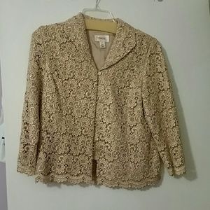 Gold colored lace lined waist jacket